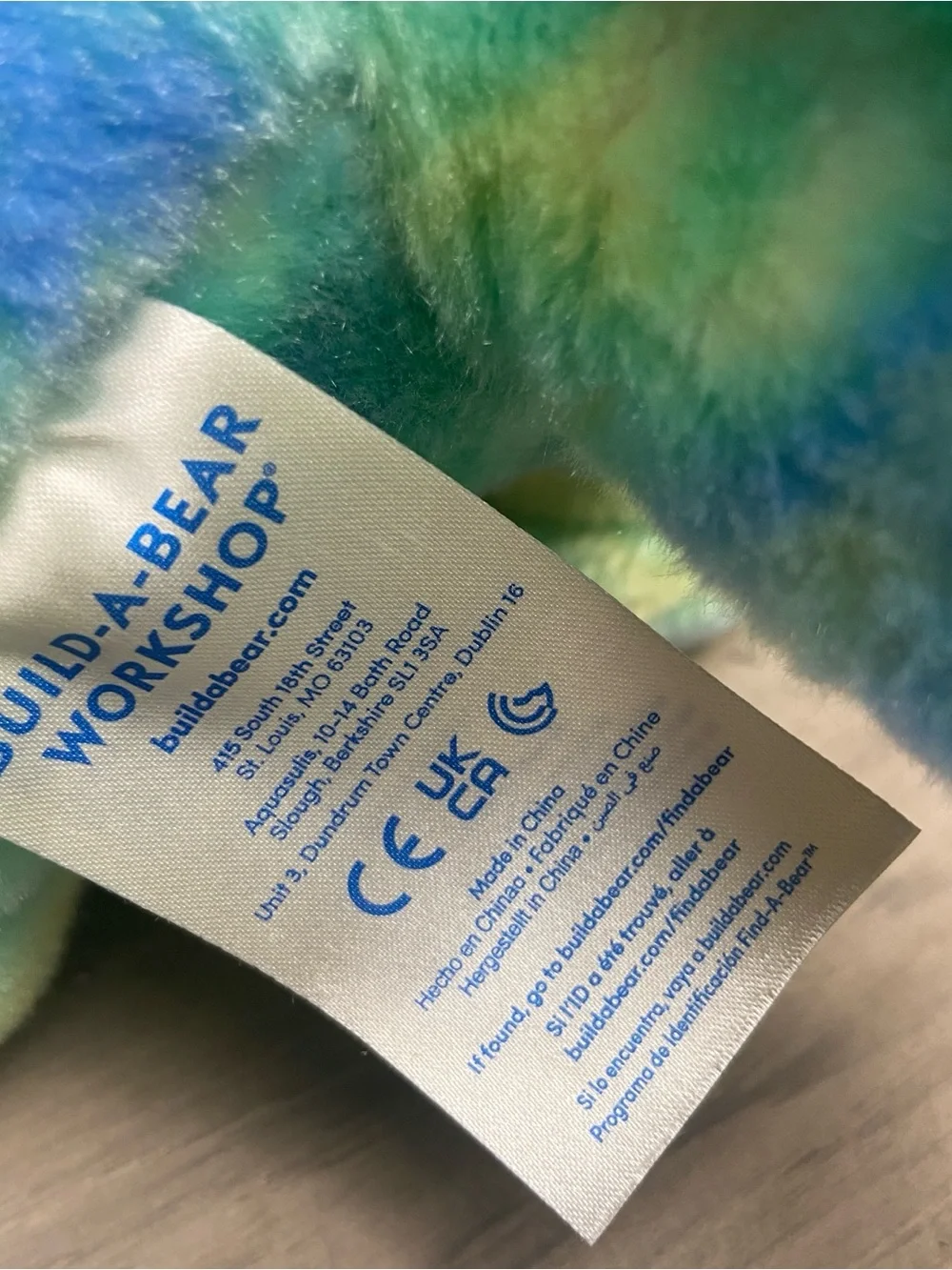 Build-A-Bear‎ Workshop Tie-Dye Chameleon Stuffed Animal Blue,Green,yellow fur